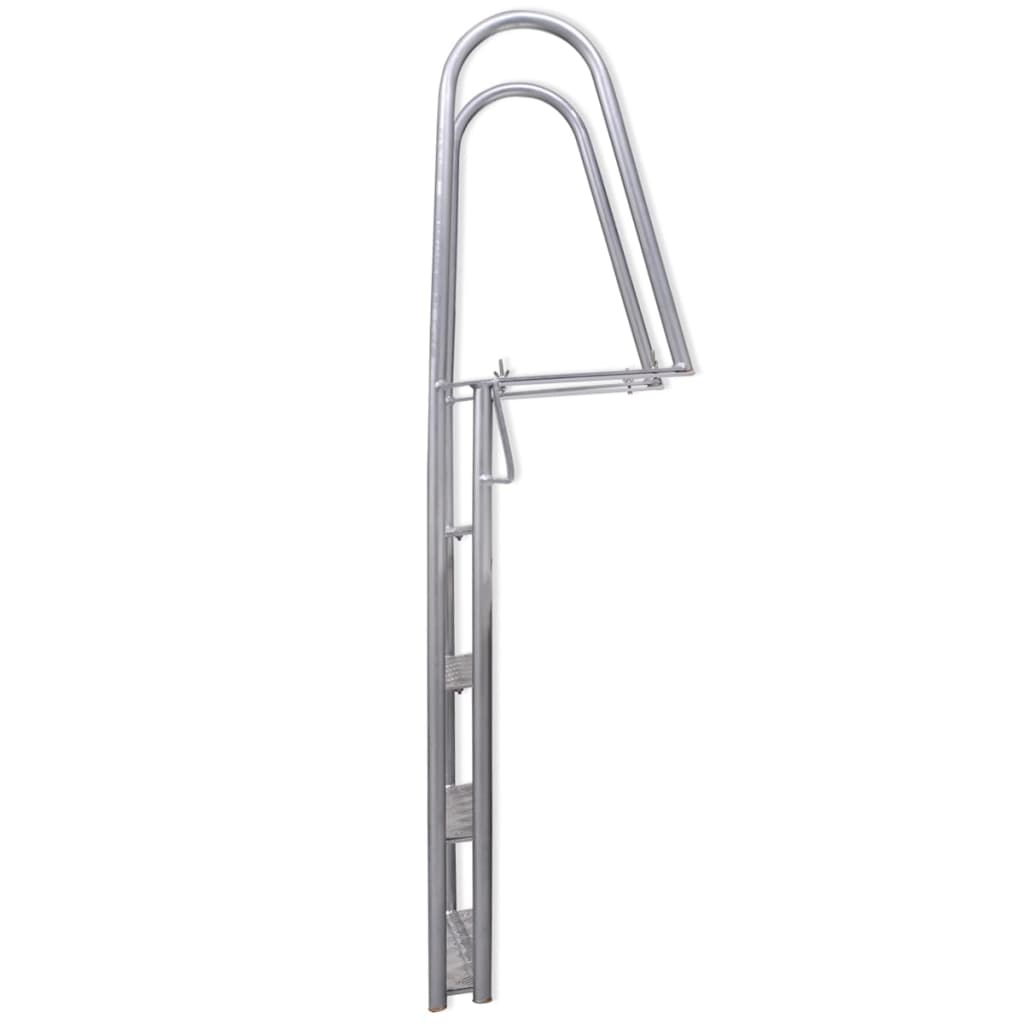 Escalera de piscina de muelle Vidaxl con 4 pasos de aluminio 167 cm