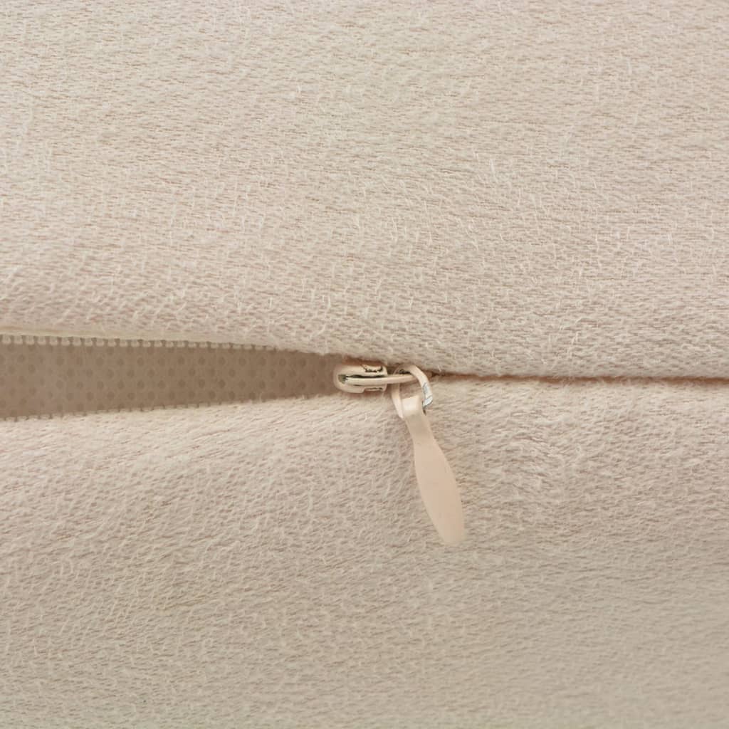 Vidaxl cojín cubre 4 piezas de gamuza de imitación beige 40x40 cm poliéster