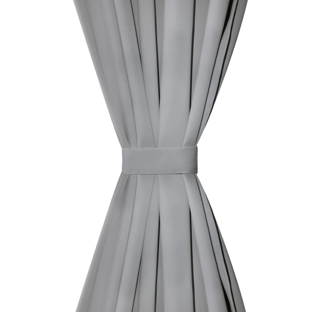 Tende da micro-satina vidaxl con loop 140x245 cm grigio 2 m