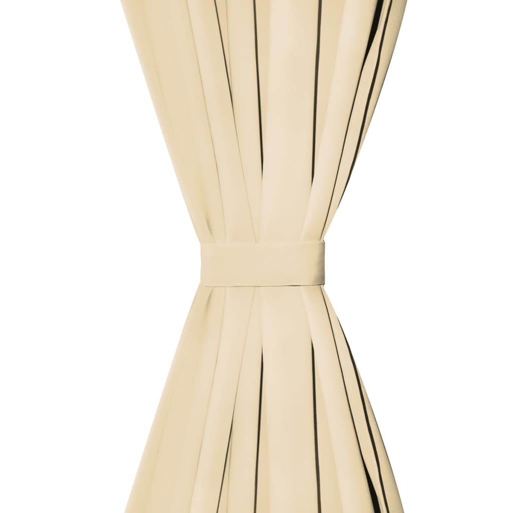 Tende da micro-satina Vidaxl con loop 140x245 cm beige 2 pezzi