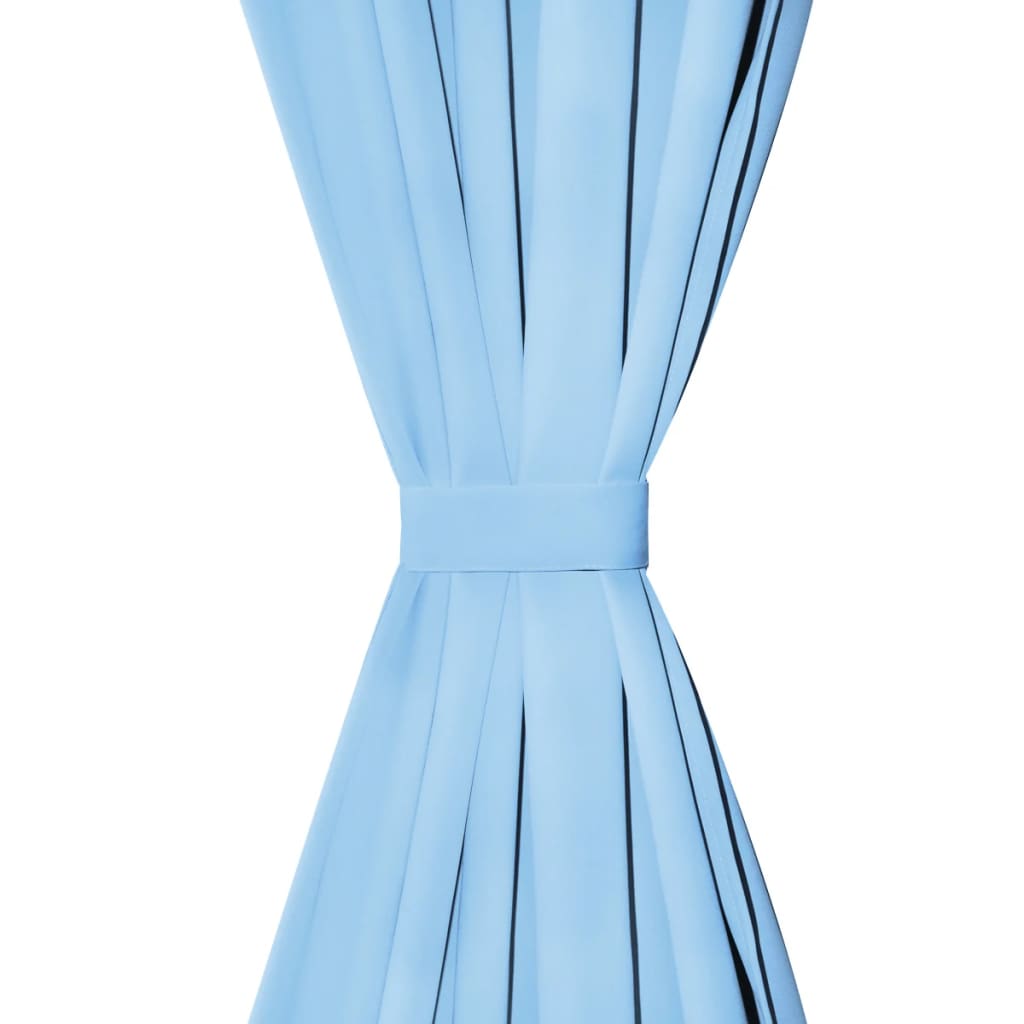 Tende a micro-satina vidaxl con loop 140x175 cm turchese 2 m