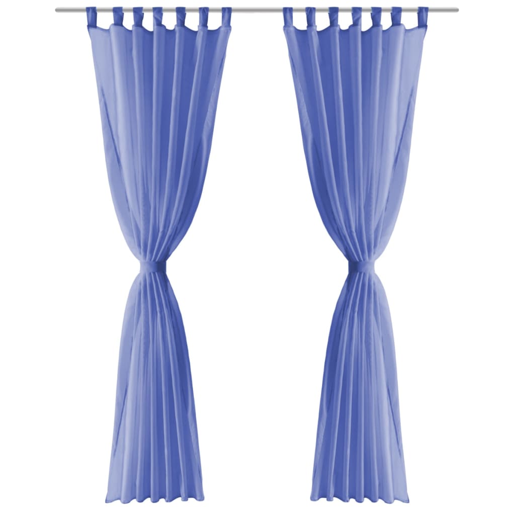 Vidaxl tende Voile 140x225 cm King Blue 2 PCS