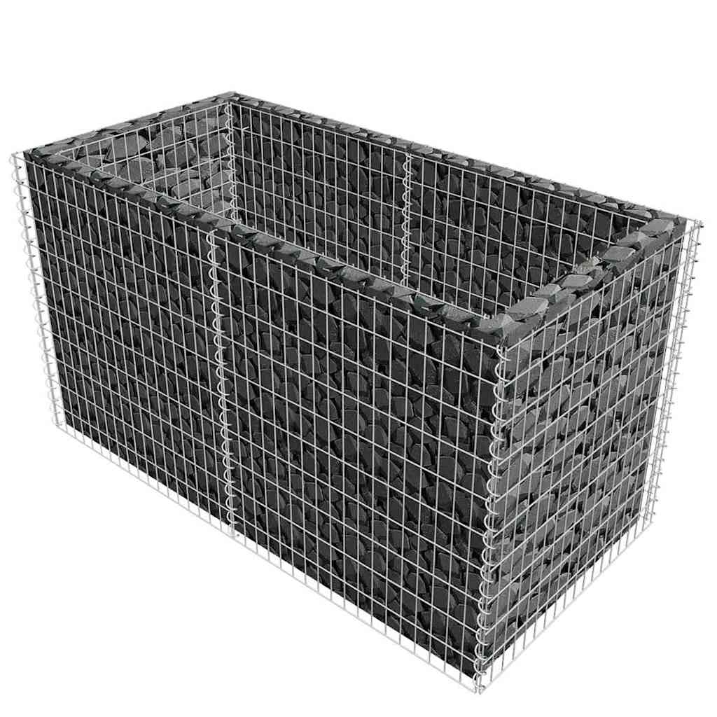 Vidaxl Gabion Fiorter raccolta 180x90x100 cm color argento in acciaio