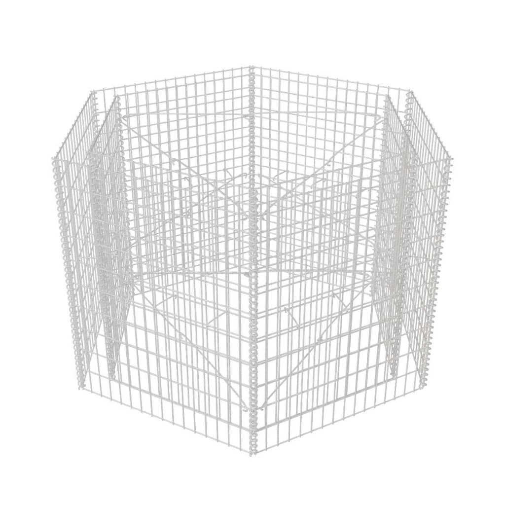Vidaxl Gabion piantatrice esagonale insensibile 160x140x100 cm