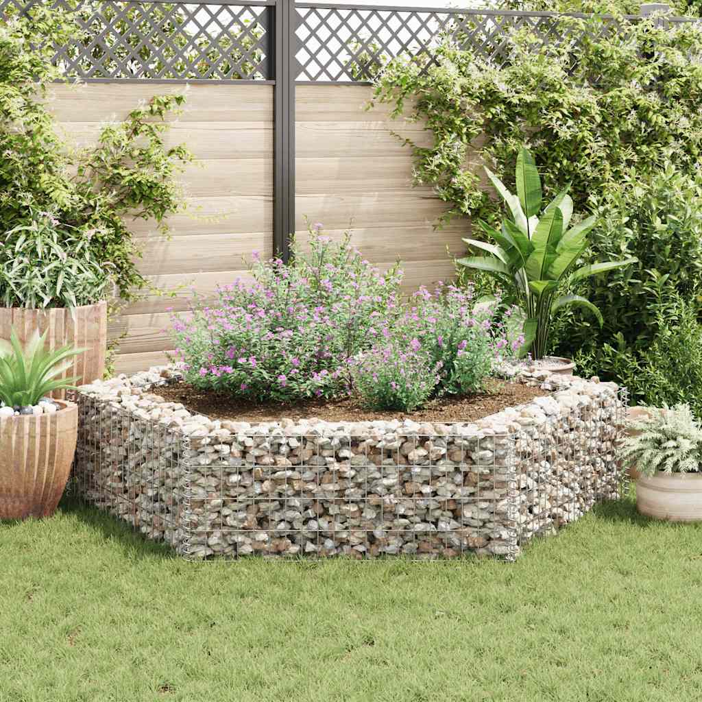 Vidaxl Gabion Plantador Insentado Hexagonal 200x173x40 cm