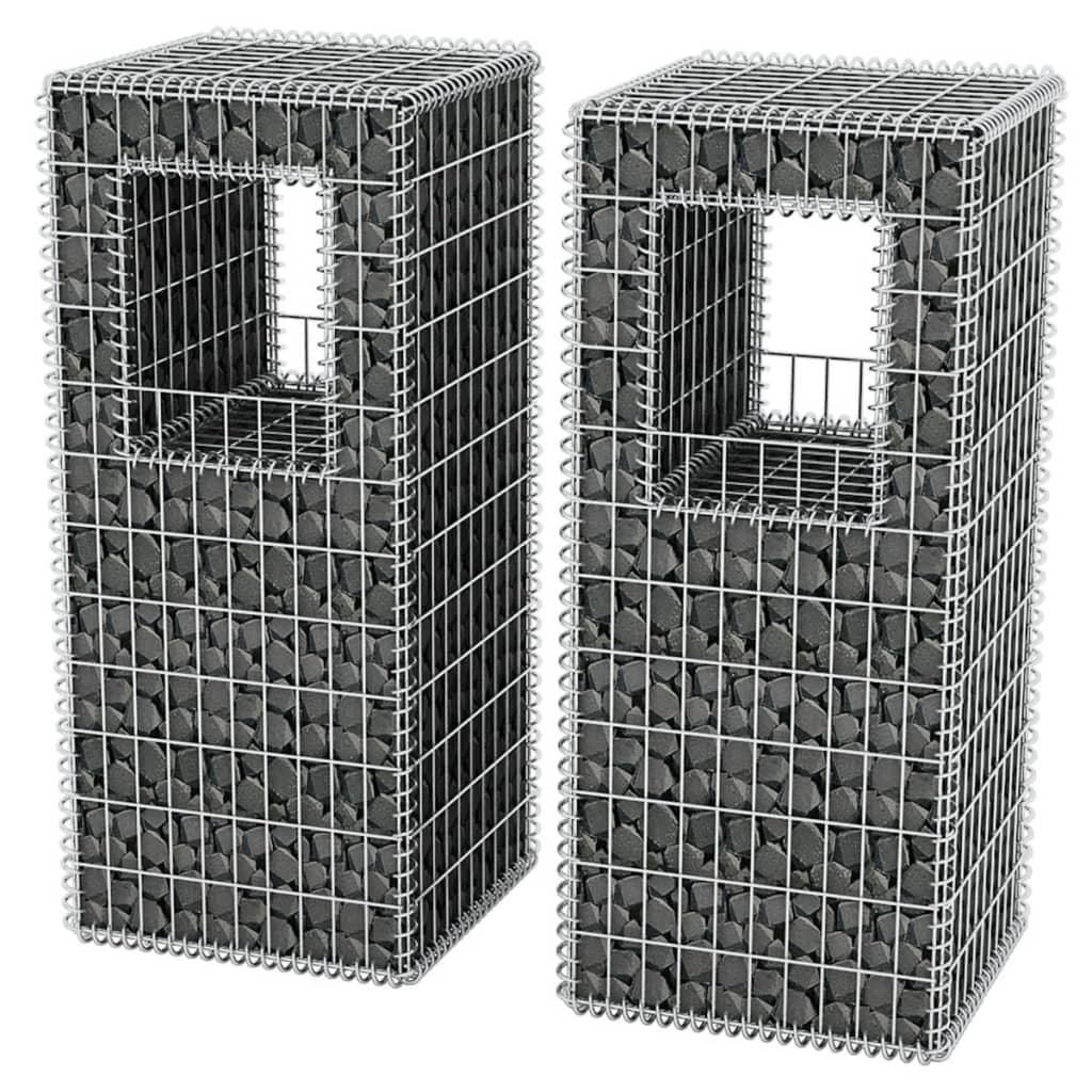 Vidaxl Schans Bank Postes Plantadores 2 ST 50X50X120 CM ACERO
