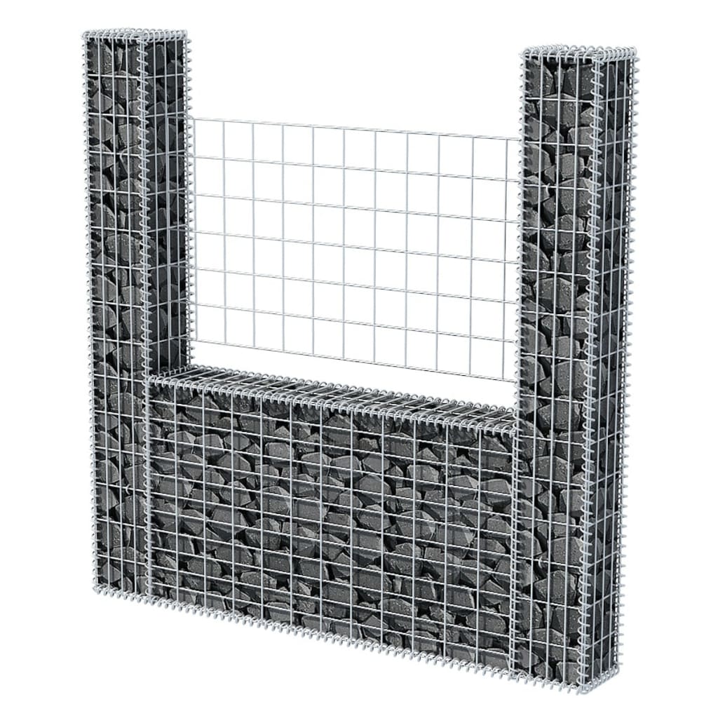 Canasta de gabión Vidaxl en forma de U 160x20x150 cm de acero