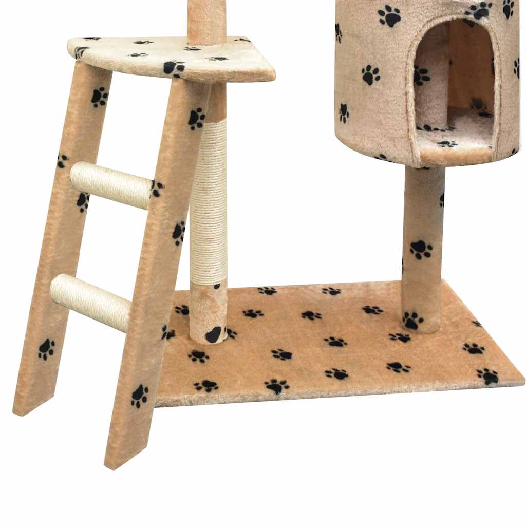 Vidaxl Cat Ranging Post con postes de rascado de sisal 150 cm Pootprints beige