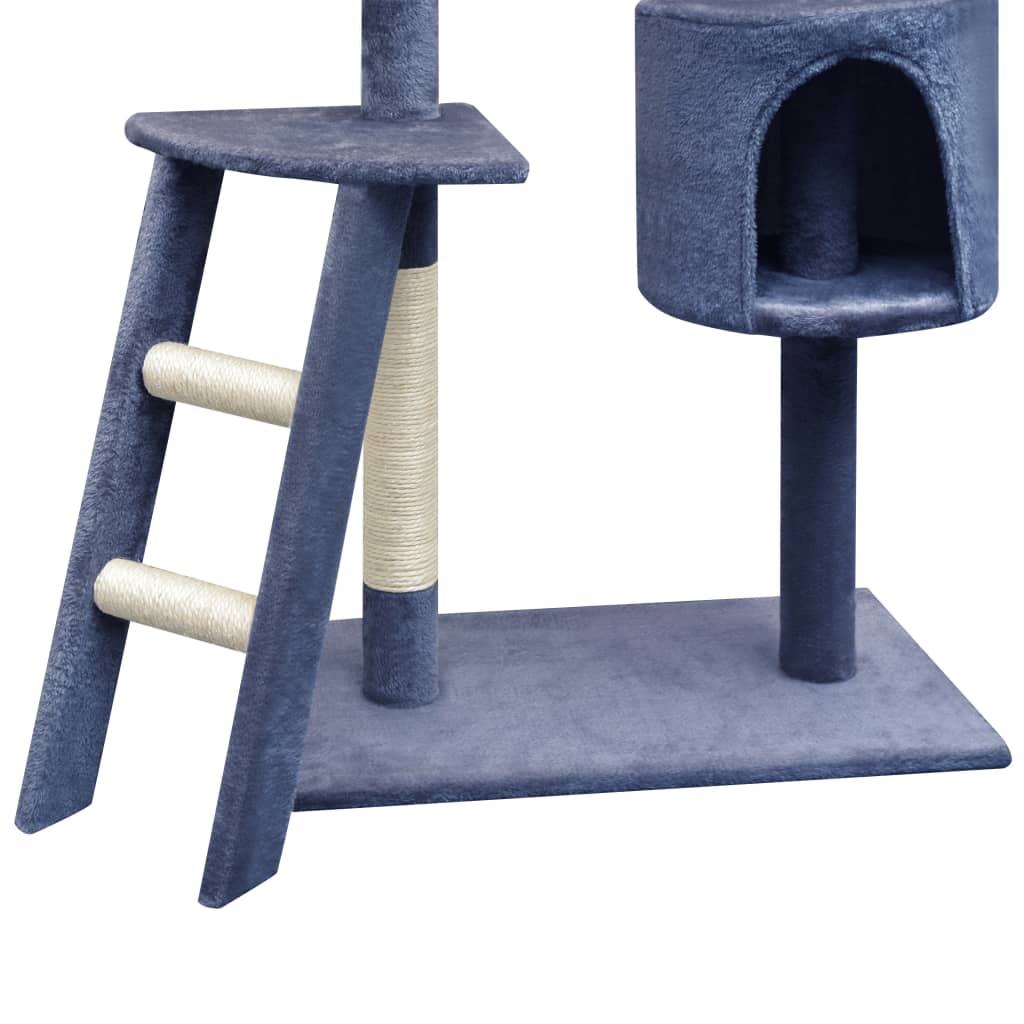 Vidaxl Cat Post con postes de rascado de sisal 150 cm de azul oscuro