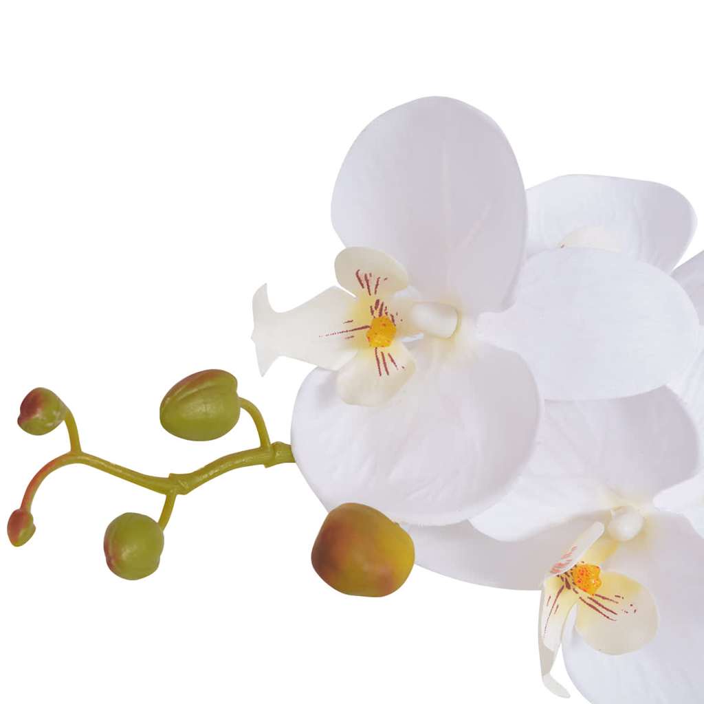 Vidaxl Plant artificiale con orchidea per pentola 75 cm bianco