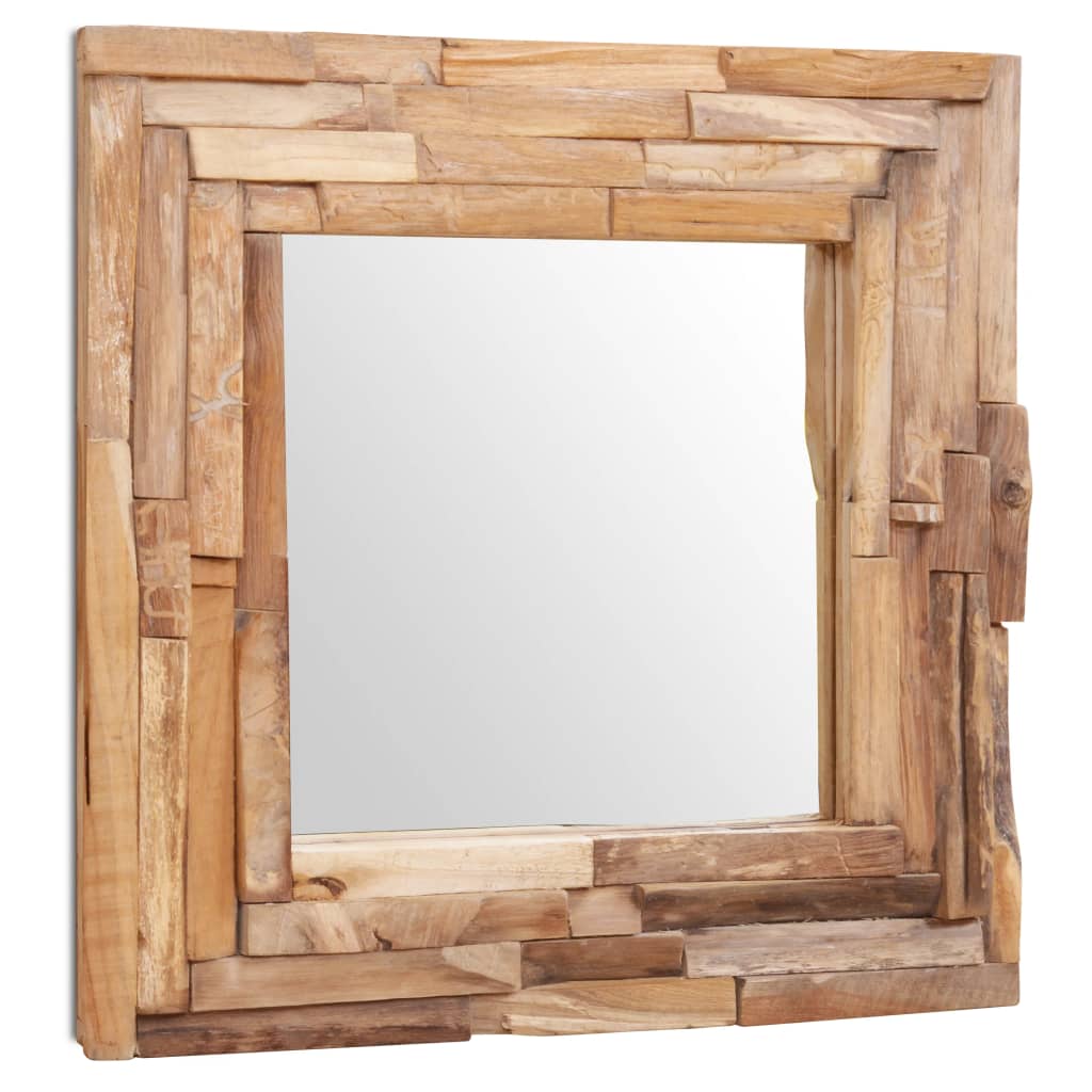 Vidaxl Decorative Mirror Square 60x60 cm Teak Wood