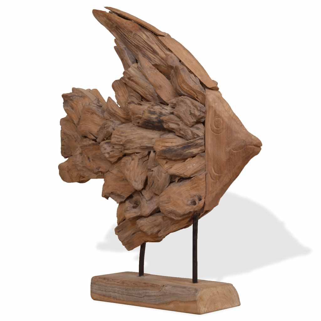 Vidaxx estatua de pez 40x12x57 cm madera de teca