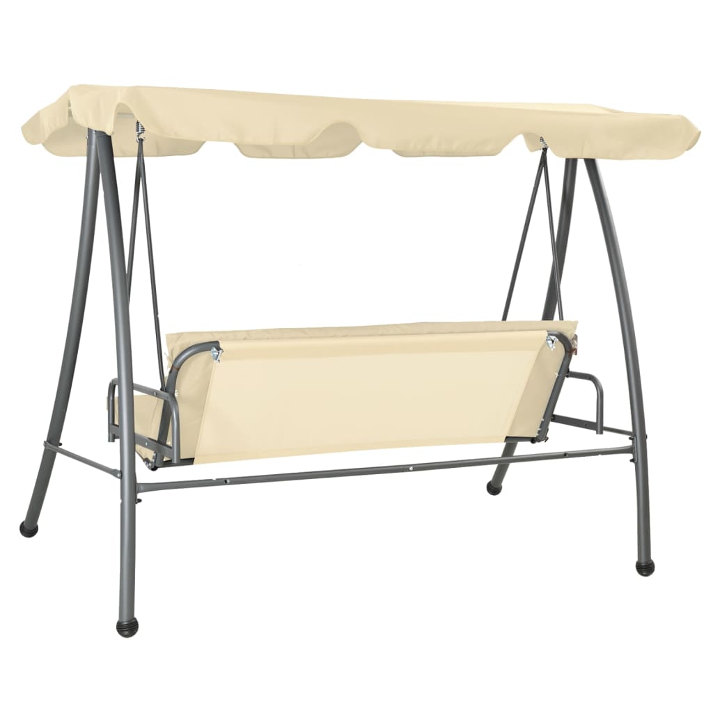 Banco de columpio Vidaxl para al aire libre con Luifel Sand White