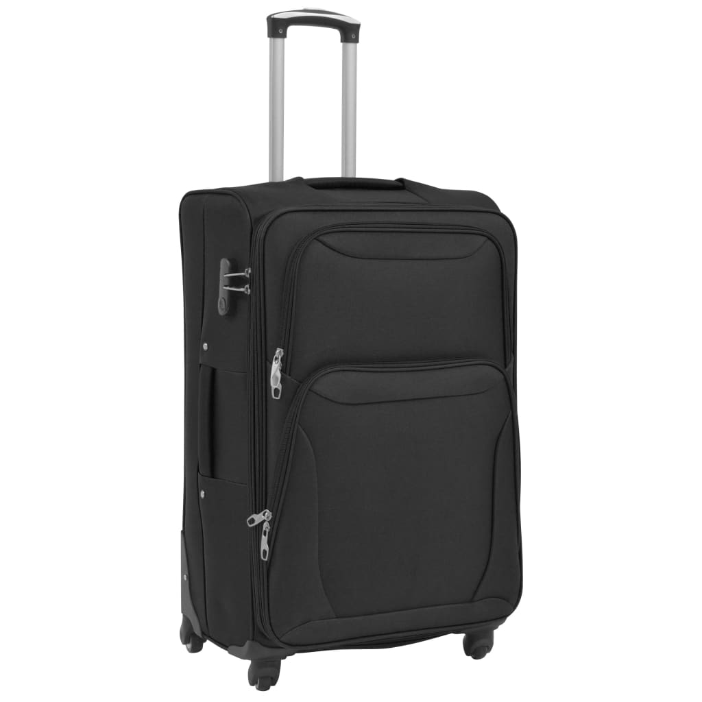 Vidaxl Trolleyset negro de 3 piezas