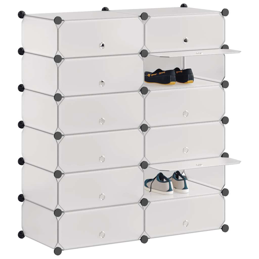 Vidaxl Cabinet da scarpe con 12 scomparti crollati bianchi