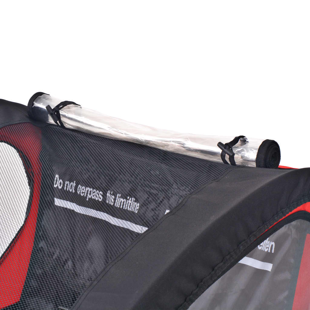 Vidaxl Bicycle Trailer 30 kg nero e rosso