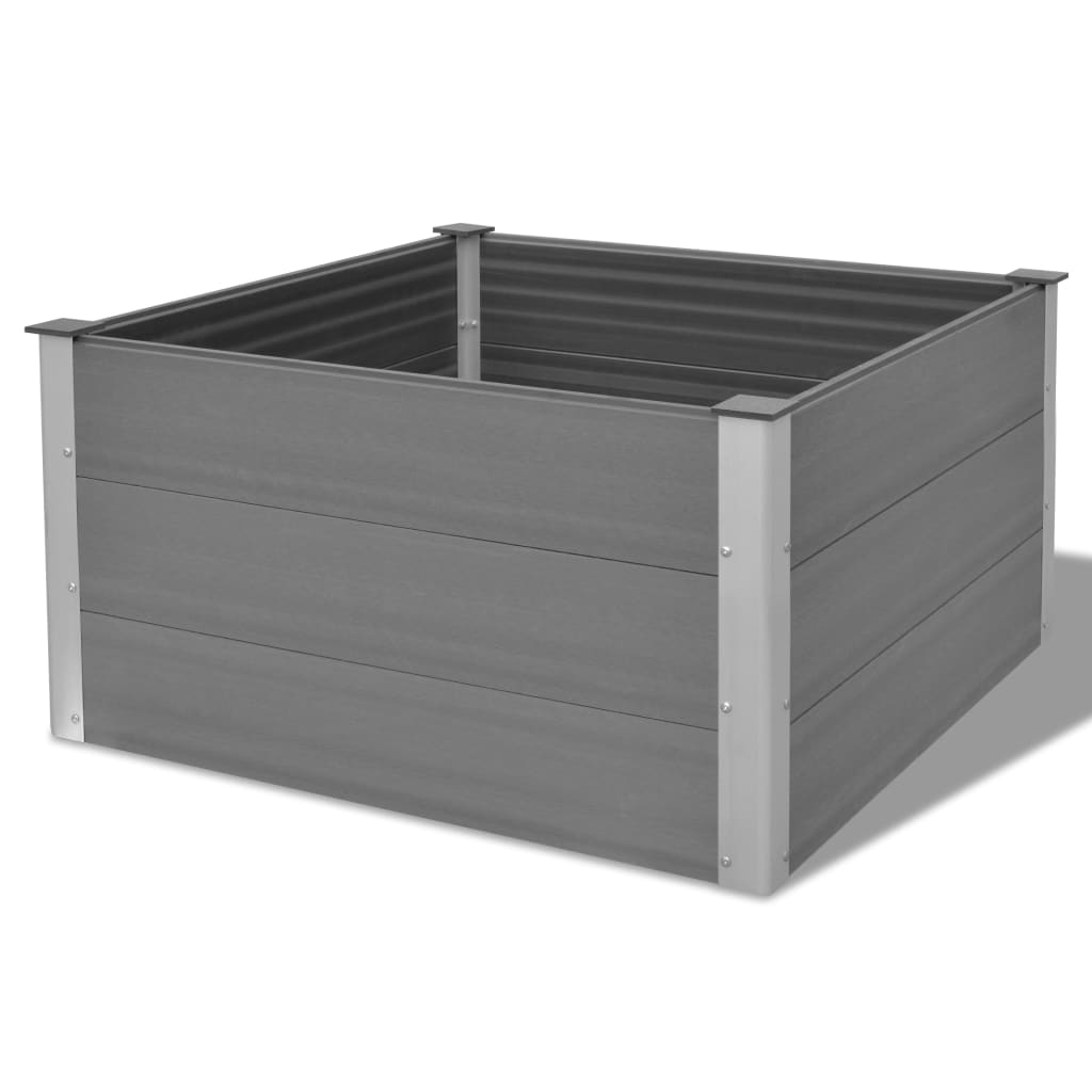 Plantador Vidaxl elevado 100x100x54 cm HKC Gray