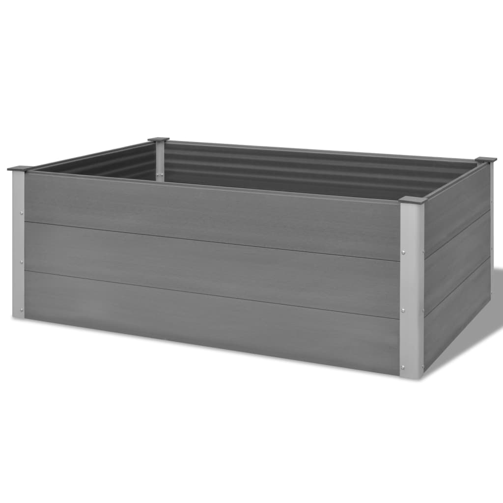 Plantador Vidaxl recaudado 150x100x54 cm HKC Gray