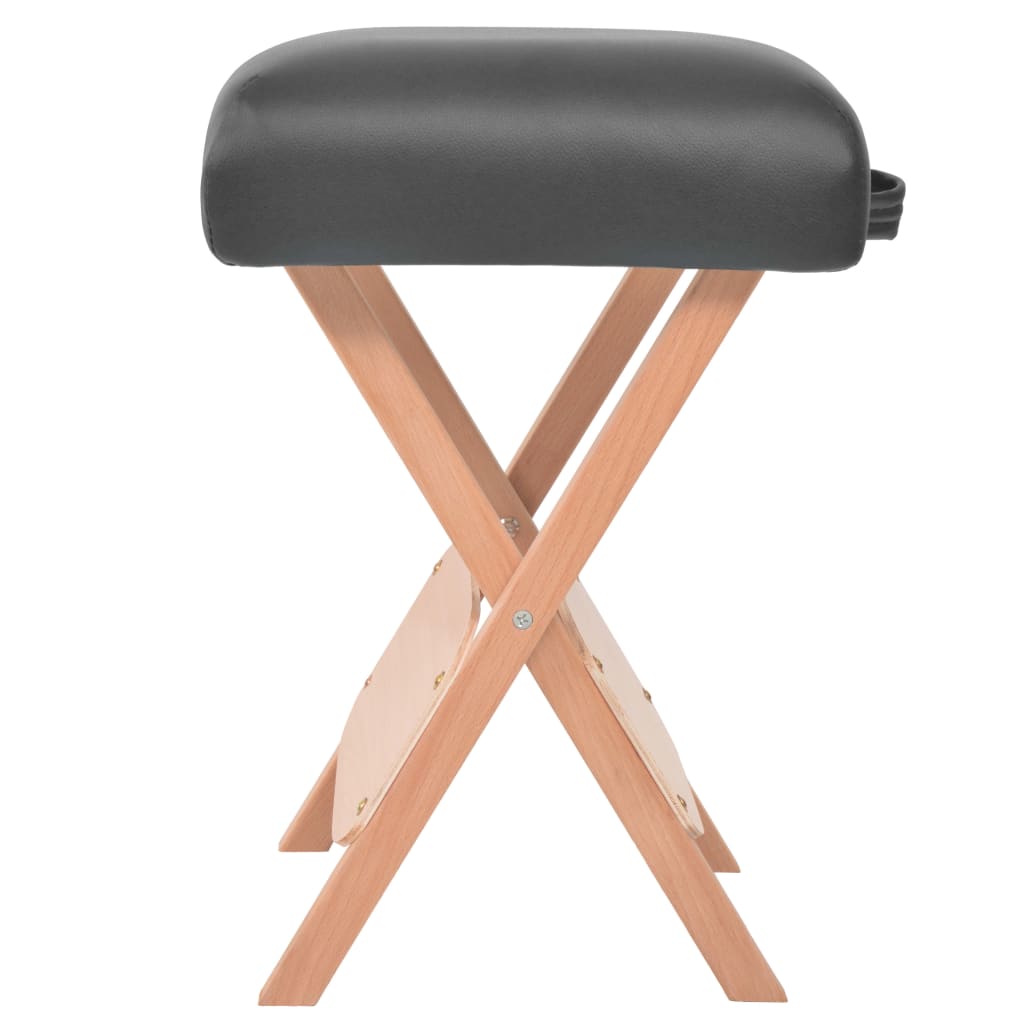 Taburete de masaje Vidaxl con asiento de 12 cm de espesor 2 Fulsters plegables negros