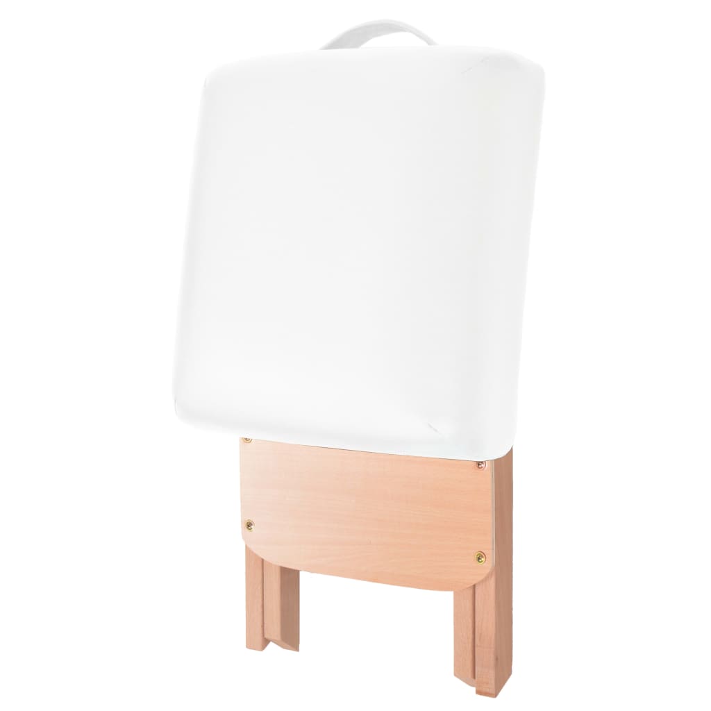 Taburete de masaje de Vidaxl con asiento plegable de 12 cm de espesor blanco