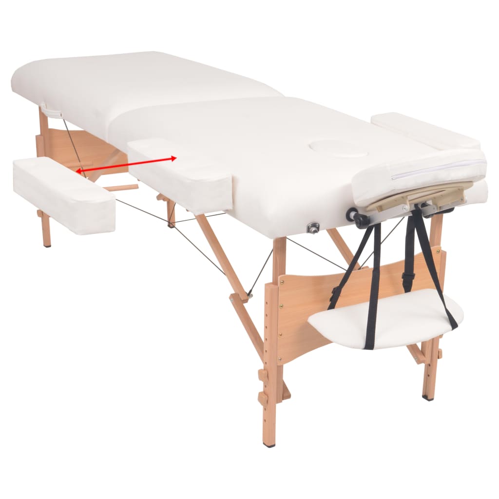 Vidaxl Massage tabletas Bandeo plegable 2 zonas de 10 cm de espesor blanco