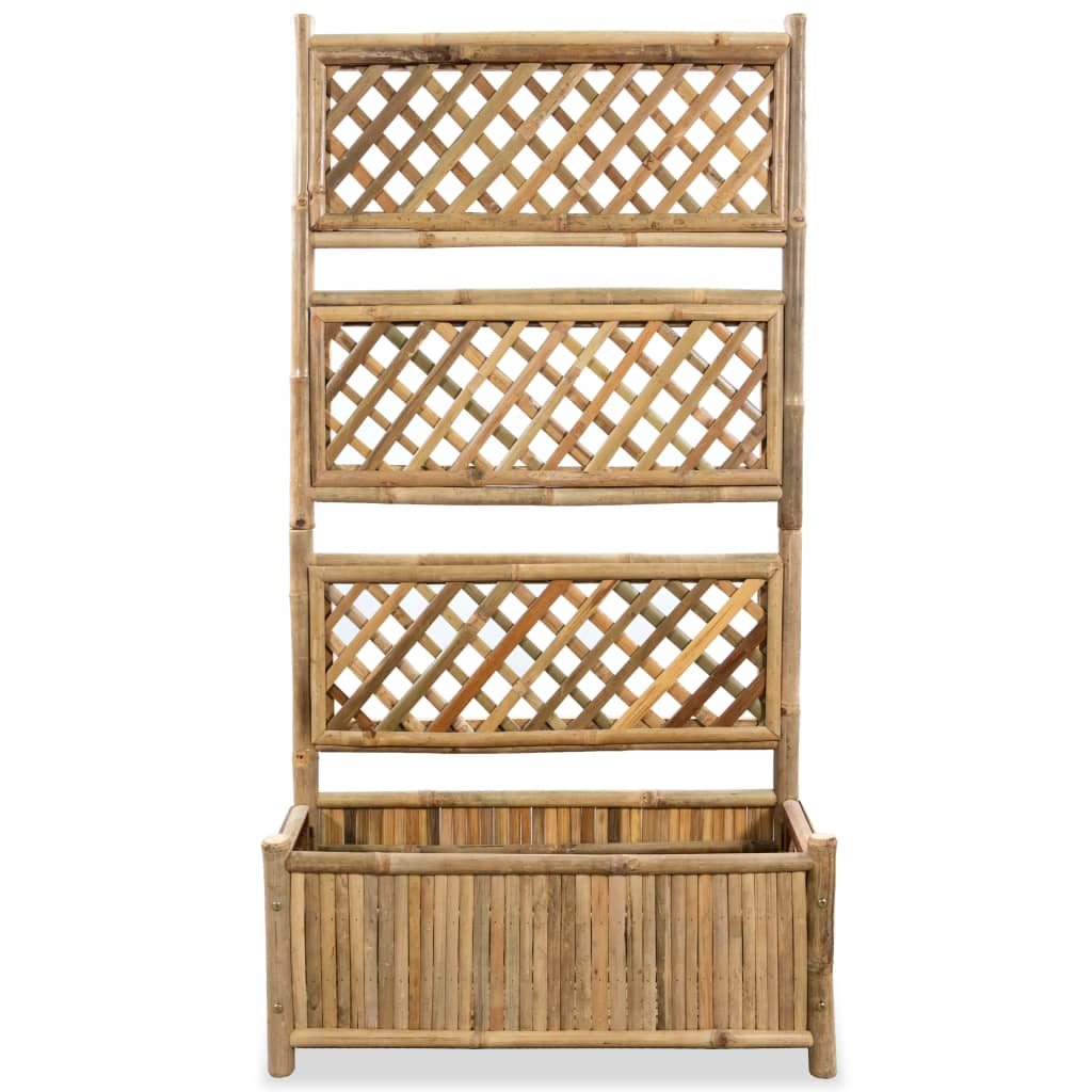 Plantador Vidaxl elevado con rack 70 cm de bambú