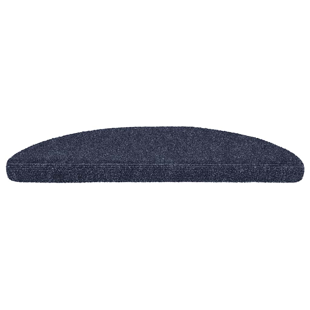 Vidaxl Stair Mat Auto -Adhesivo 56x17x3 CM Aguja de fieltro Azul 15 PCS