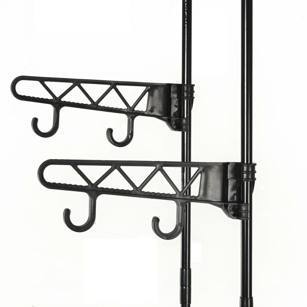 Vidaxl Ropa Rack 55x28.5x175 cm de acero y tela descubierta negra