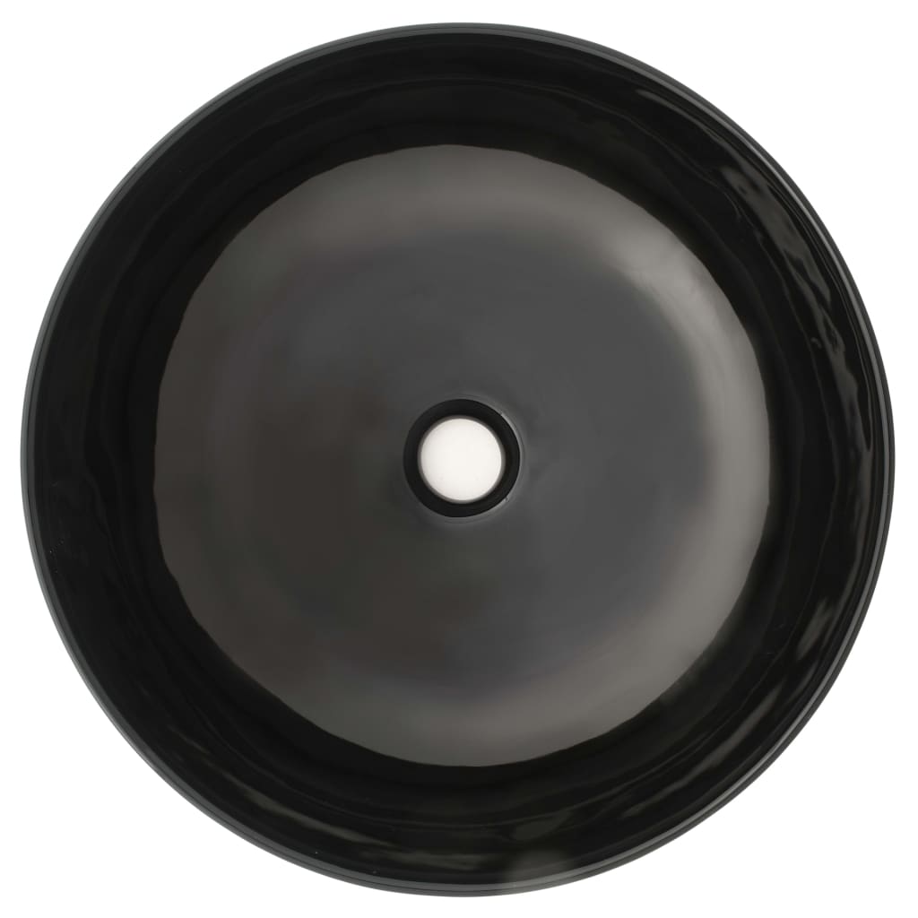 Vidaxl Washbasin Round 41.5x13.5 cm Black in ceramica