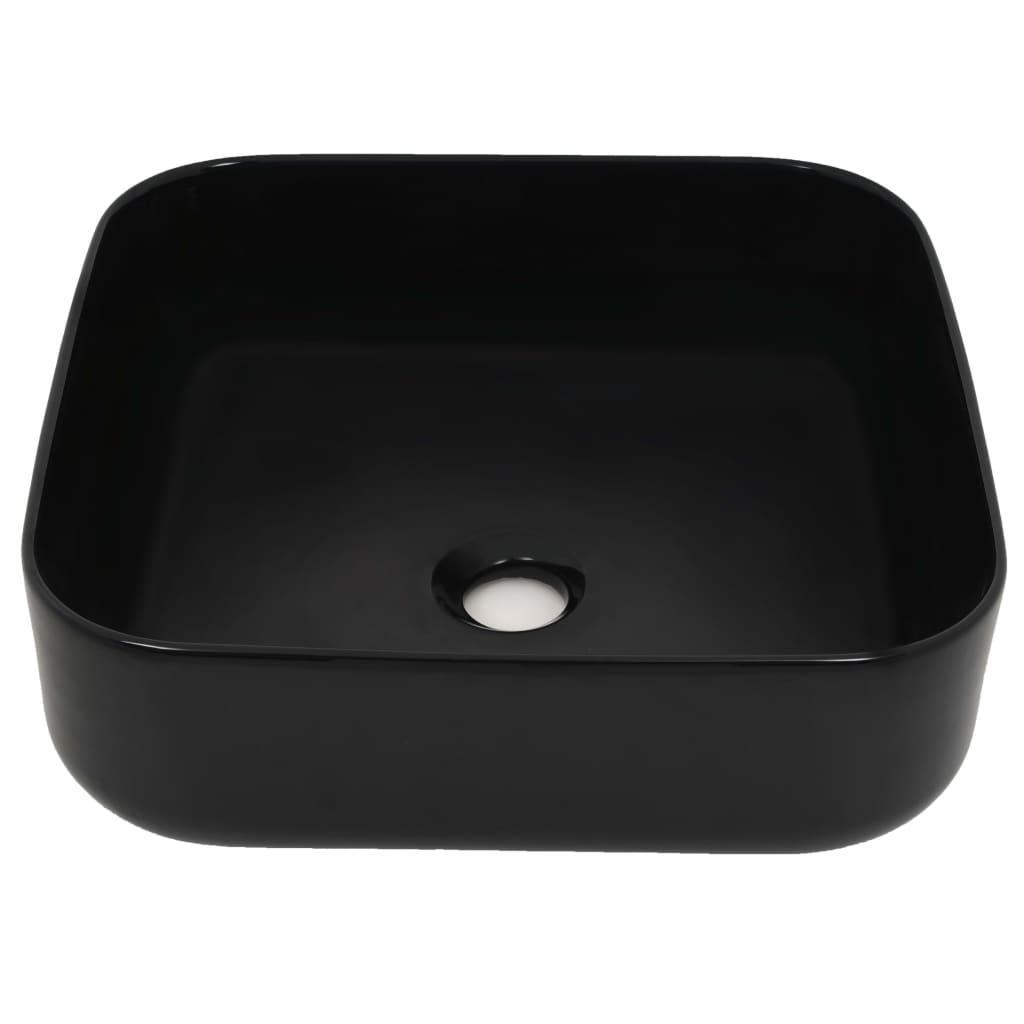 Vidaxl Washbasin Square 38x38x13.5 cm Black in ceramica