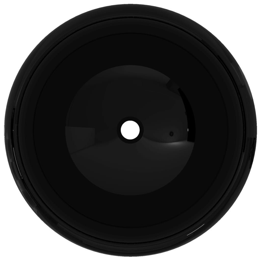 Vidaxl Washbasin Round 40x15 cm ceramico nero