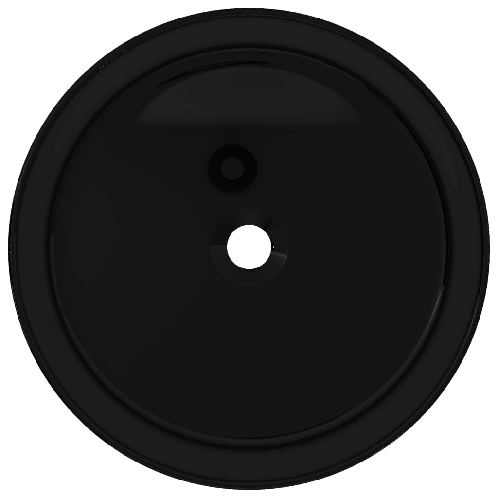 Vidaxl Washbasin Round 40x15 cm ceramico nero