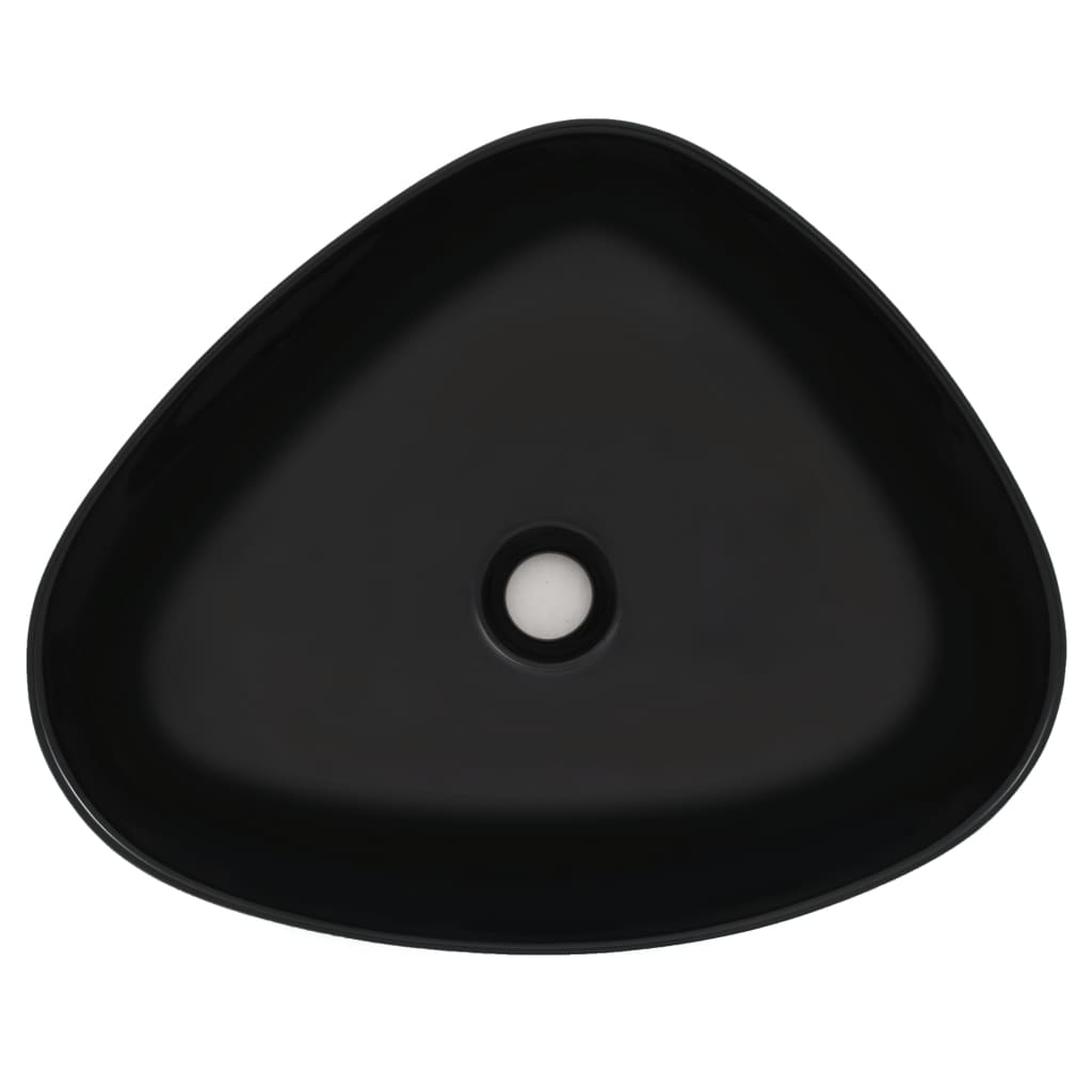 Vidaxl Washbasin Triangular 50.5x41x12 cm ceramico nero