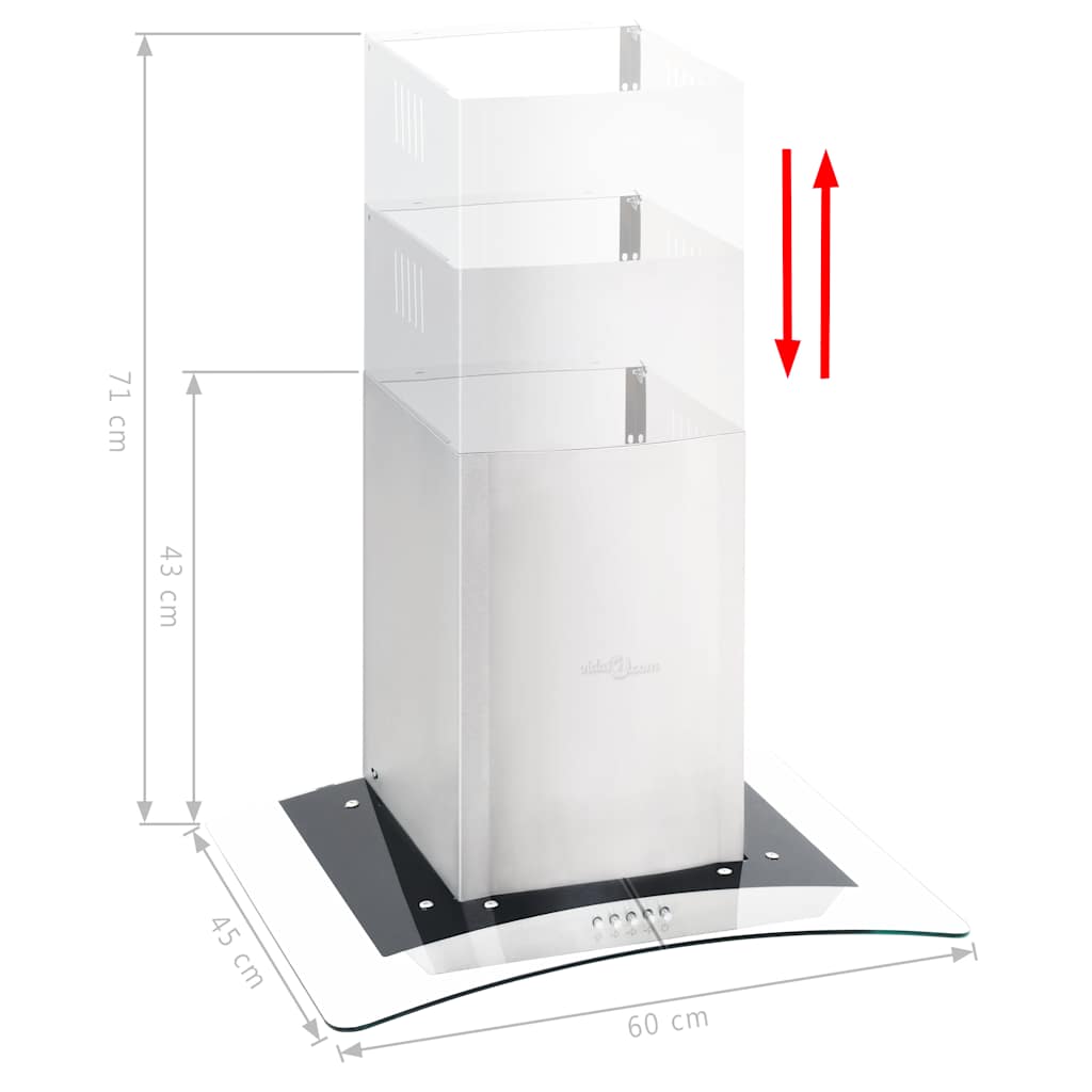 Vidaxl Wall Extractor Hood 756 m³ U LED 60 cm de acero inoxidable