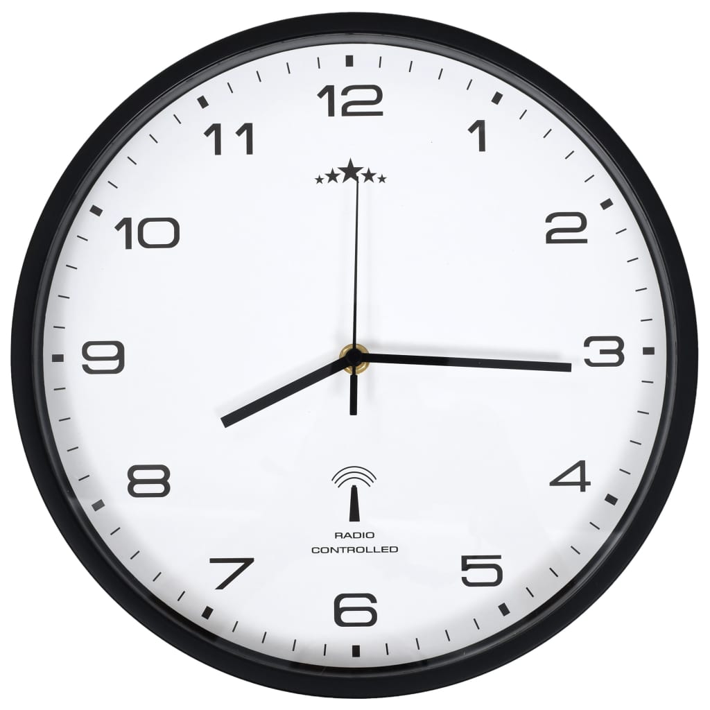 Orologio da parete Vidaxl con orologio in quarzo -radio -31 cm bianco e nero