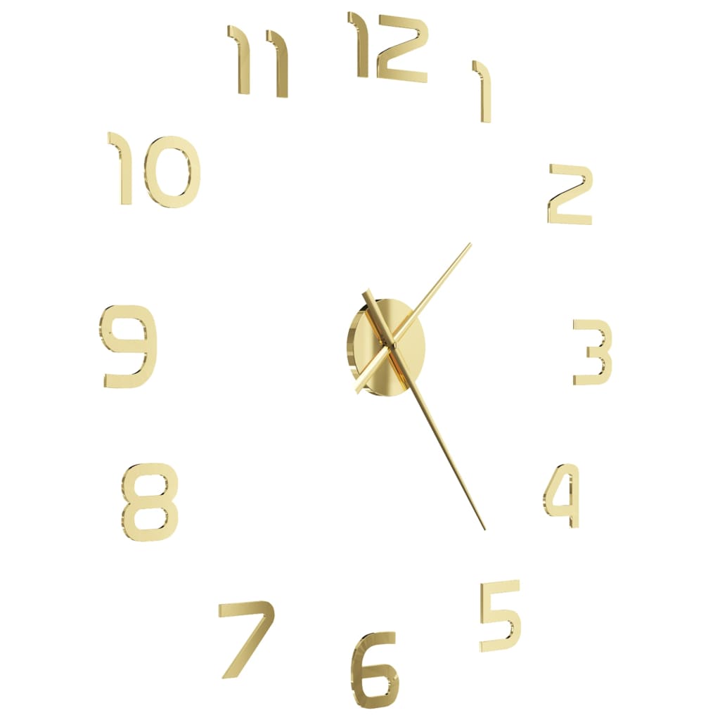 Vidaxl 3D Reloj de pared 100 cm XXL Modern Gold Colored