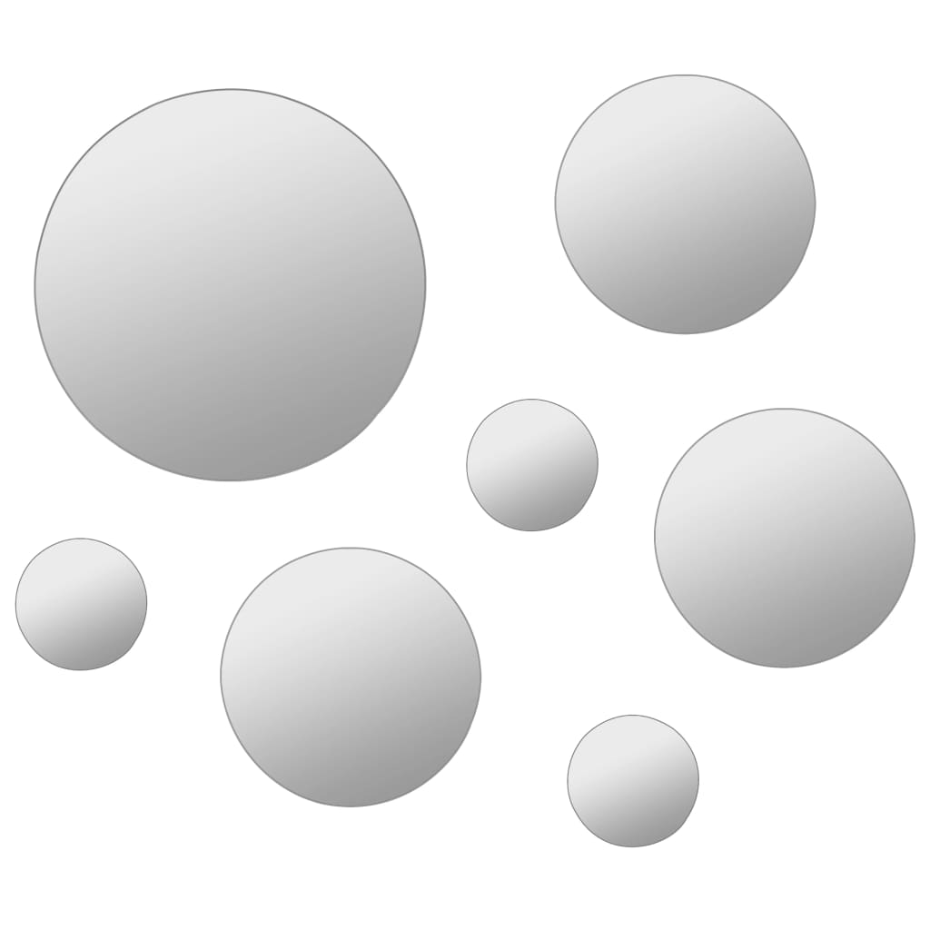 Vidaxl Mirror de pared colocada alrededor de vidrio de 7 piezas