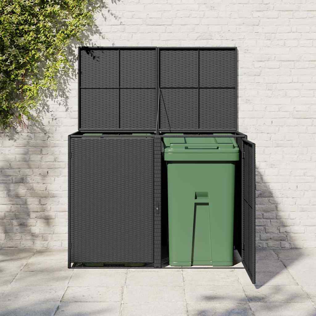 Archiviazione contenitore Vidaxl Double 148x80x111 cm Poly Rattan Black