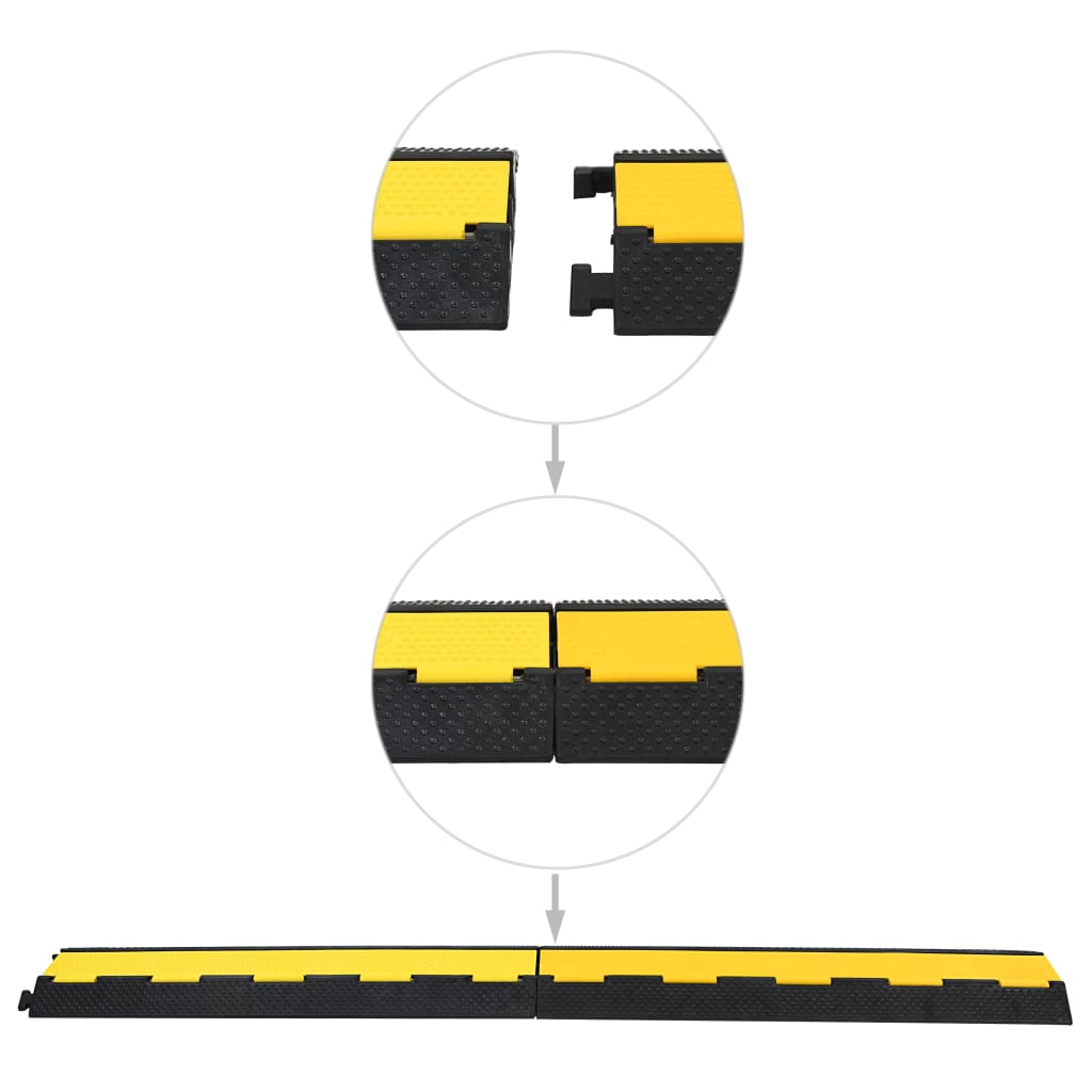 Umbral del protector de cable de Vidaxl 2 túneles 101.5 cm de goma