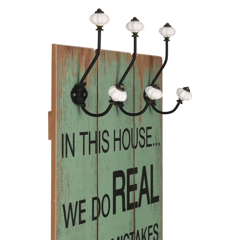 Vidaxl Wall Coat Rack con 6 ganchos Happy Love 120x40 cm