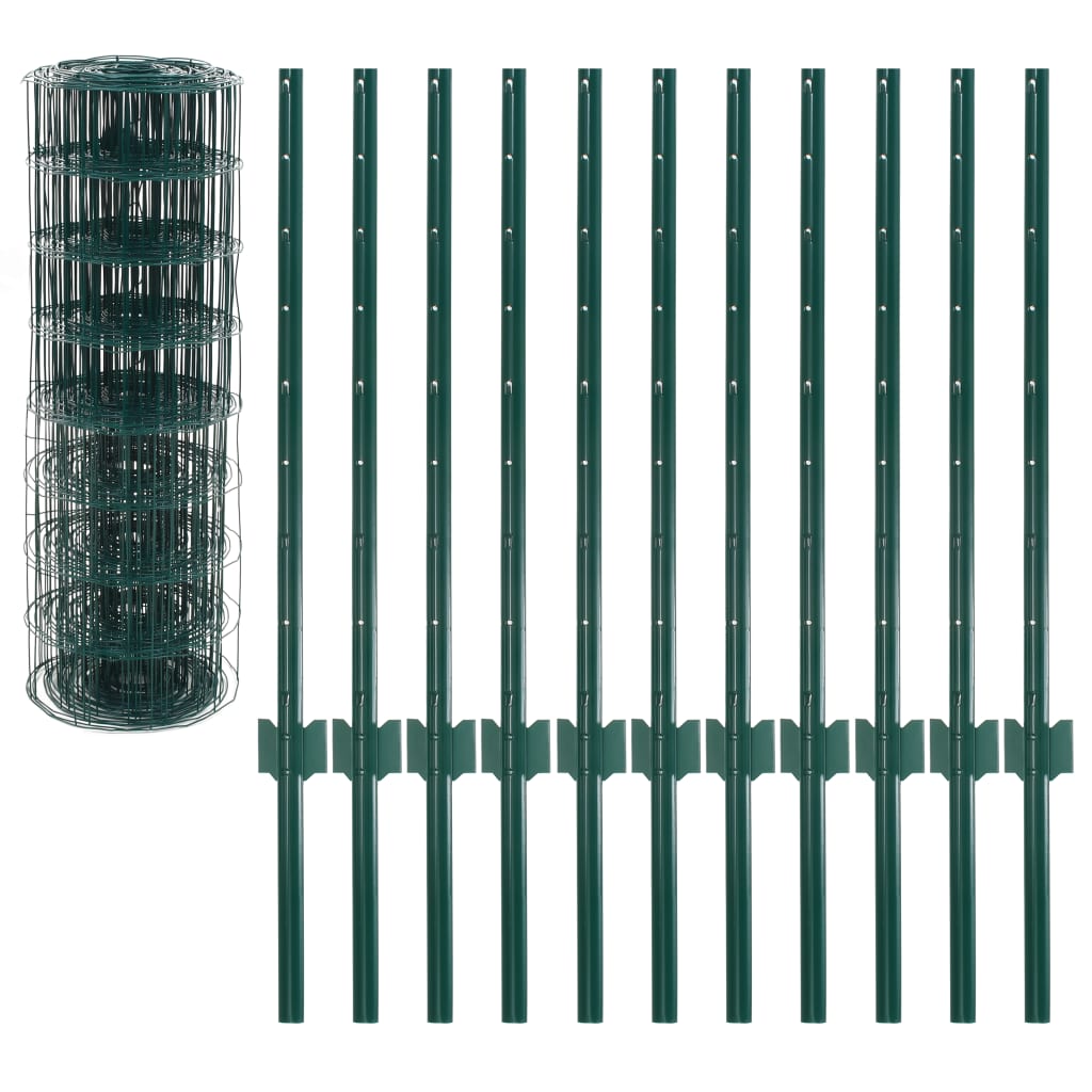 Vidaxx euro valla 20x0,8 m acero verde