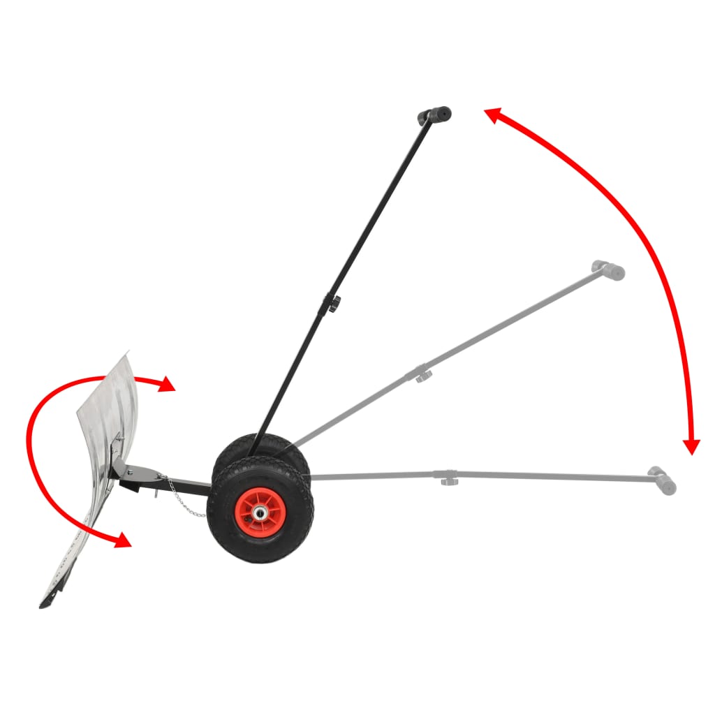 Vidaxl Snow Plow Hand operato con ruote 100x44 cm
