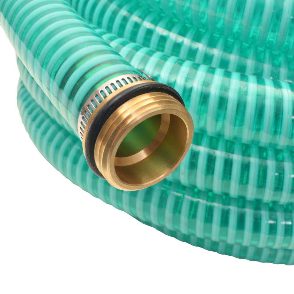 Tambuco di aspirazione Vidaxl con giunti in ottone 7 m 25 mm verde