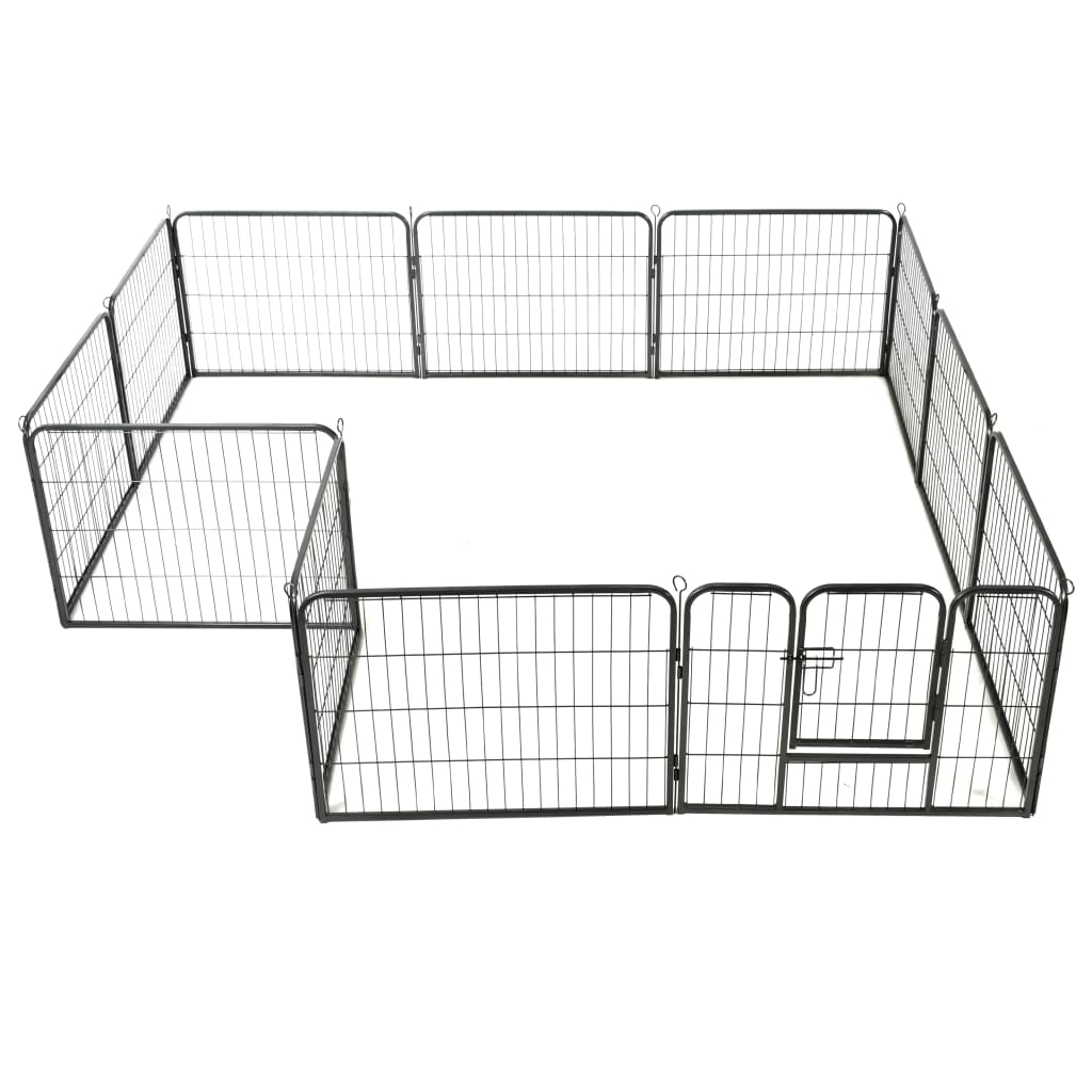 Vidaxl Dog Run con 12 paneles 80x60 cm de acero negro