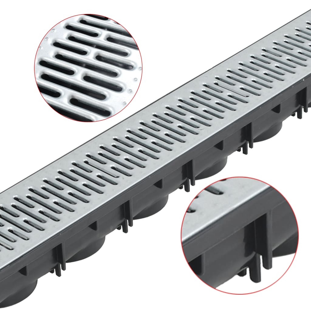 Canaletas de drenaje de Vidaxl 3 M M M de acero galvanizado 3 STS