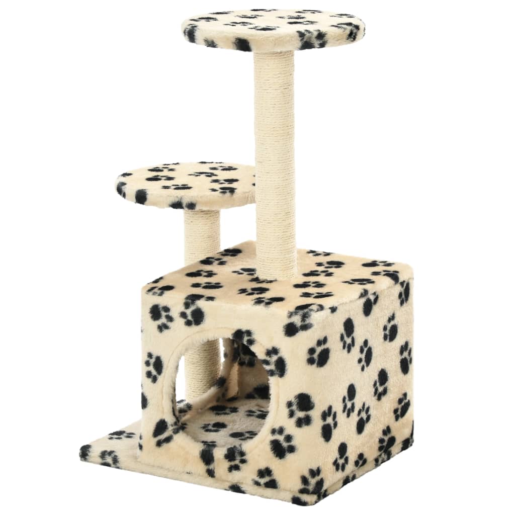 Vidaxl Cat Ranging Post con postes de rascado de sisal de 60 cm Pootprints beige