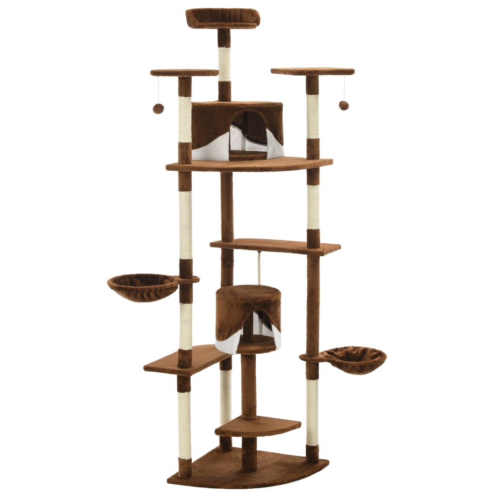 Vidaxl Cat Grakeding Post con graffi sisal 203 cm marrone e bianco