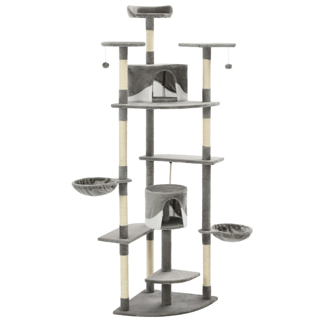 Vidaxl Cat rasking Post con graffi di sisal 203 cm grigio e bianco