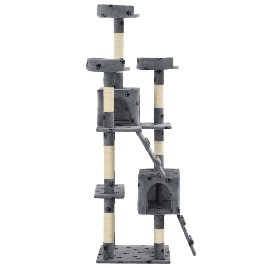Vidaxl Cat Grakeding Post con graffi sisal 170 cm Pootprints Grey