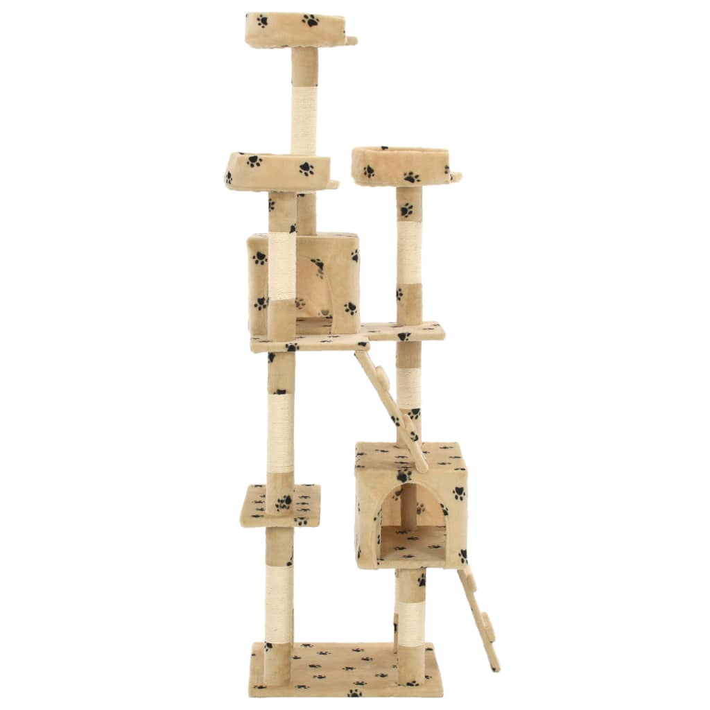 Vidaxl Cat Ranging Post con postes de rascado de sisal 170 cm Pootprints beige